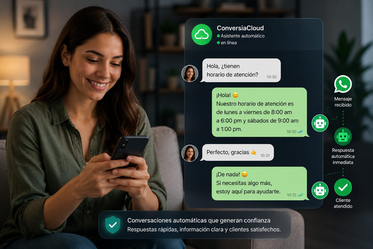 Cliente siendo atendido automáticamente